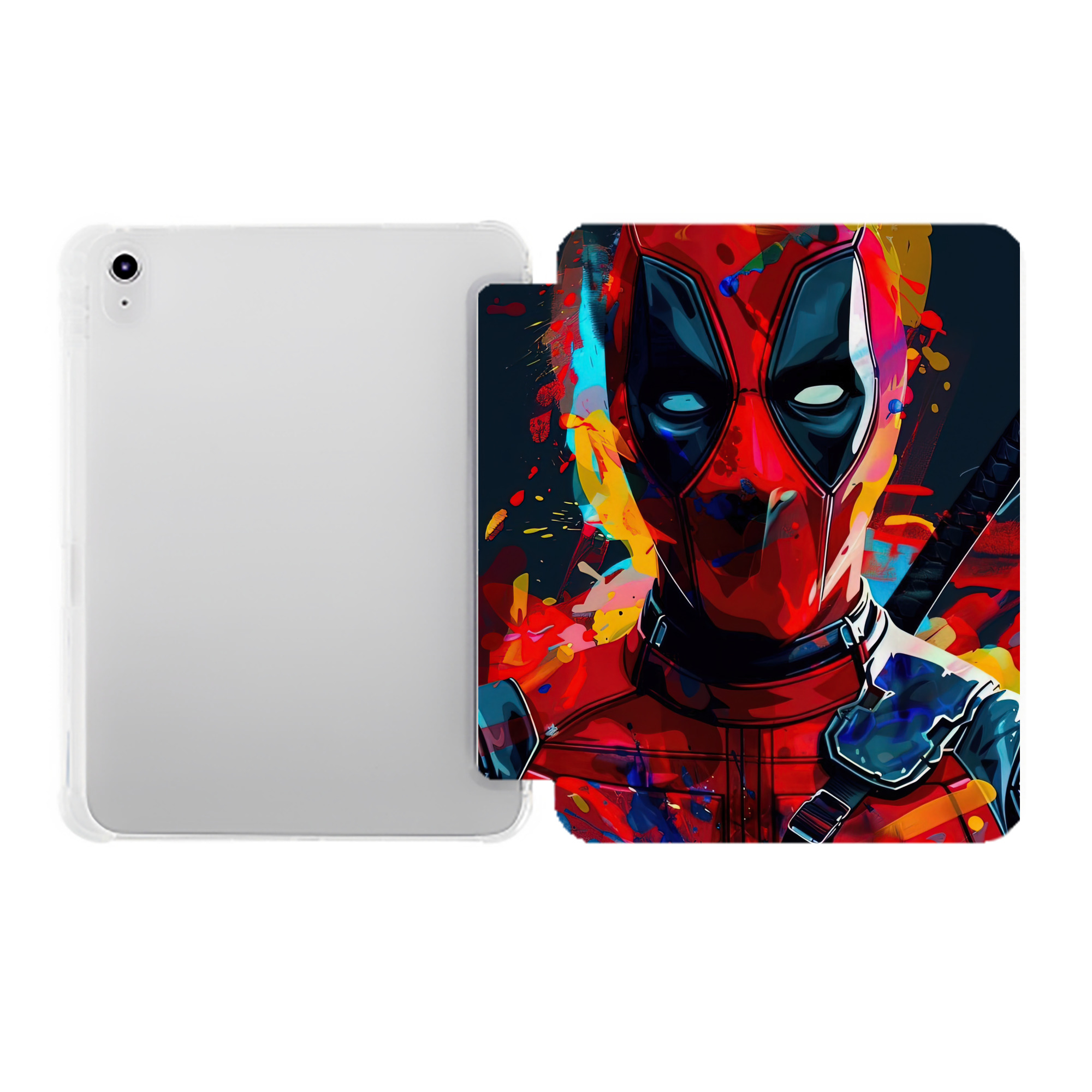 （画像用） Deadpool デッドプール IPad ケース ペン収納付き 三つ折りスタンド PUレザー×シリコン 対応機種9.5/10.5/10.9インチ